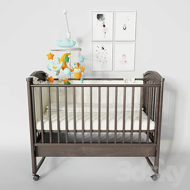 Baby cot Fiorellino Penelope 3D Model