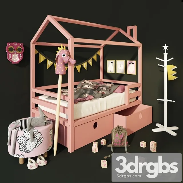 Baby Crown Moon Pine 160x90 Dream House 3D Model Free
