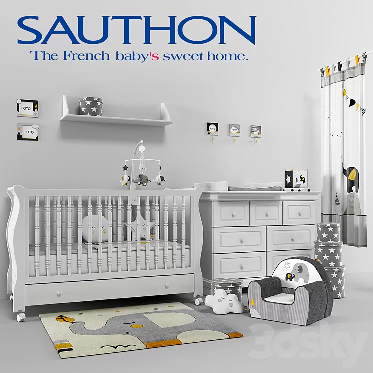 Baby room - SAUTHON Babyfan - SAUTHON Elodie Blanc 3D Model