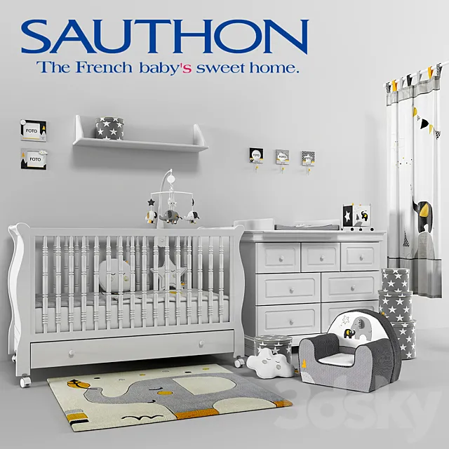 Baby room - SAUTHON Babyfan - SAUTHON Elodie Blanc 3DModel
