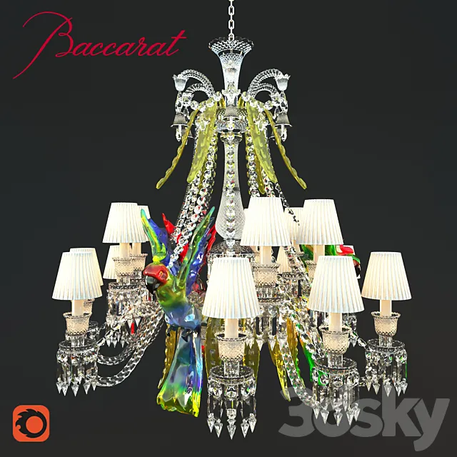 Baccarat - Zenith Collection with parrots 3D Model