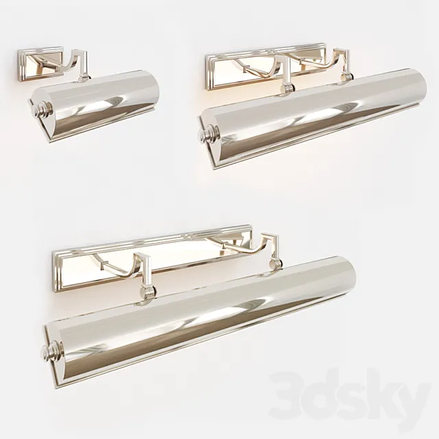 Backlight Picture Visual Comfort Alexa Hampton Picture Light in Polished Nickel 3D Model