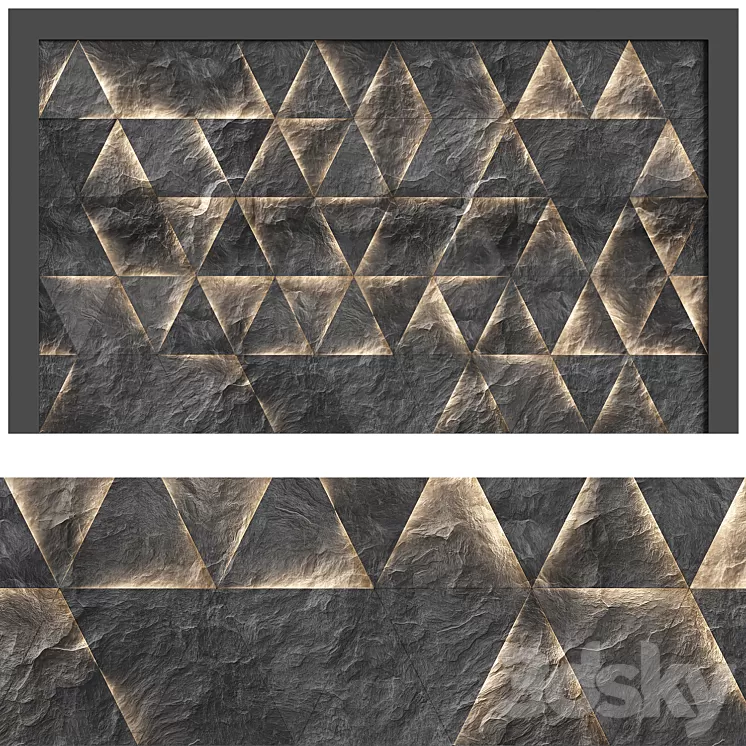 Backlit stone wall panel 3D Model