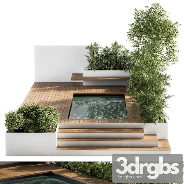 Backyard and landscape furniture with pool 01 Free Download