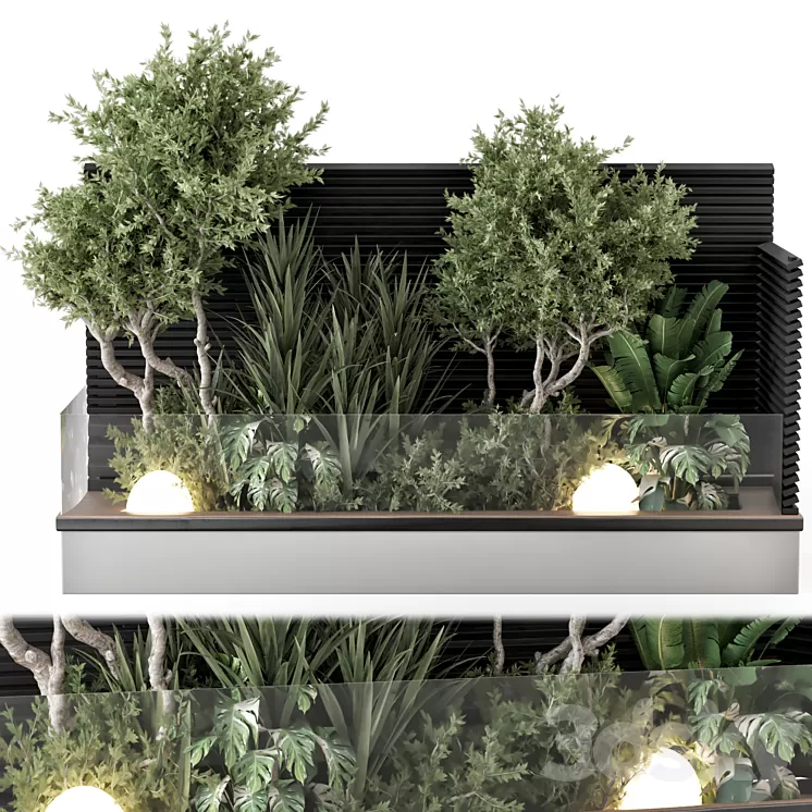 Backyard and Landscape Set Bush and Tree - Set 1139 3D Model Free