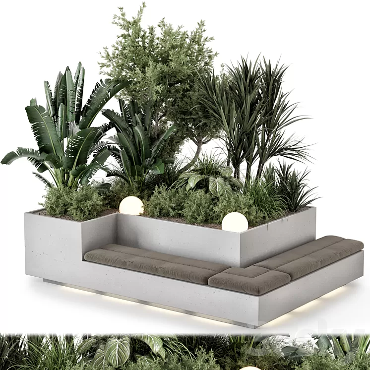 Backyard and Landscape Set Bush and Tree – Set 1180 3D Model