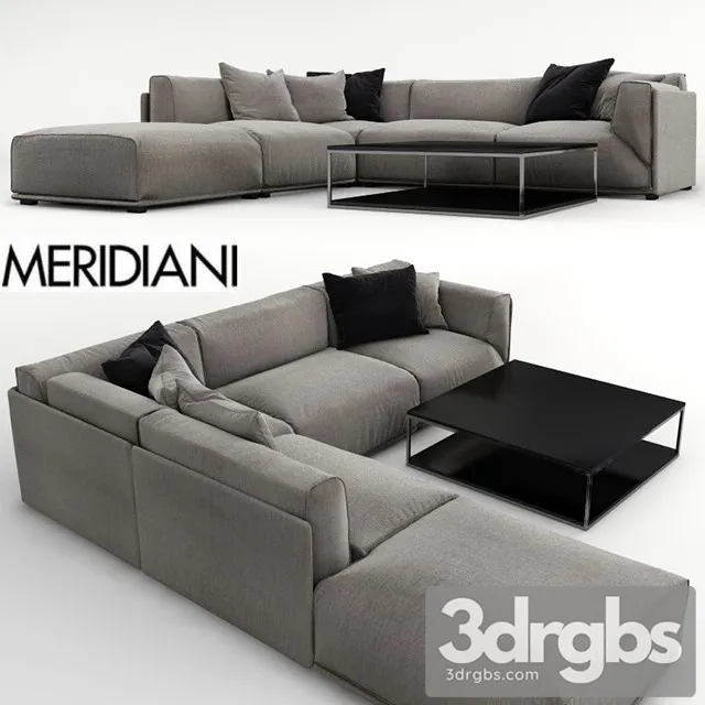 Bacon Meridiani Coner Sofa 3D Model Free