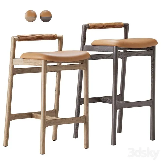 Baden Barstool by Four Hands 3D Model