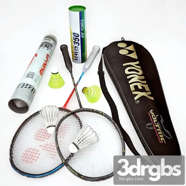 Badminton set 3D Model Free