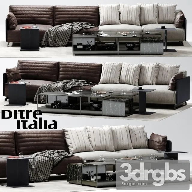 Bag Long Sofa 01 3D Model Free