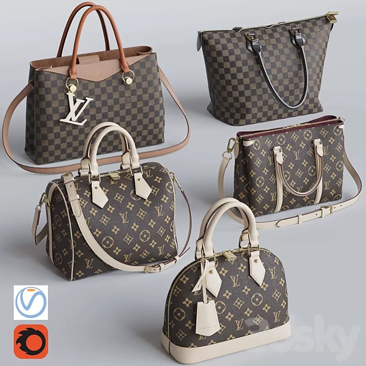 Bag Set 3. Louis Vuitton 3D Model