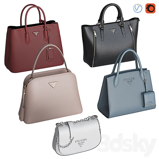 Bag set 9. Prada collection 2 3DModel