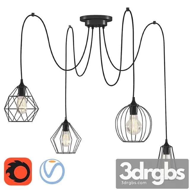 Bagira chandelier 4 lights 3D Model Free