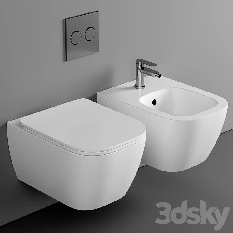 BagnoDesign Attache Rimless Wall Hung Toilet 3D Model Free
