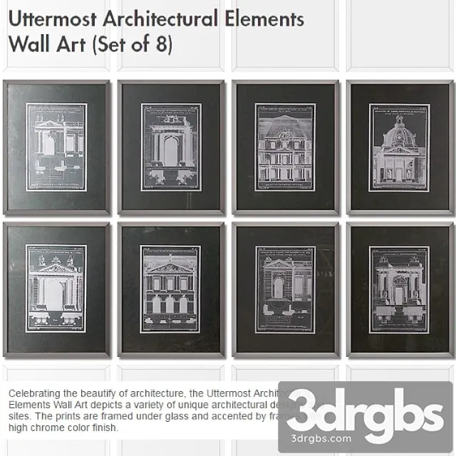 Baguette Uttermost Architectural Elements Wall Art Set Of 8 3D Model Free