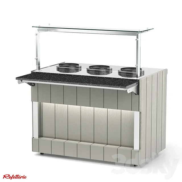 Bain-marie for first courses with electric soup bowls 5l RM1 xD Capital 3D Model