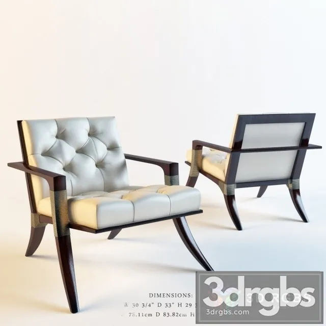 Baker 6134C Athens Chair Tufted 3D Model Free