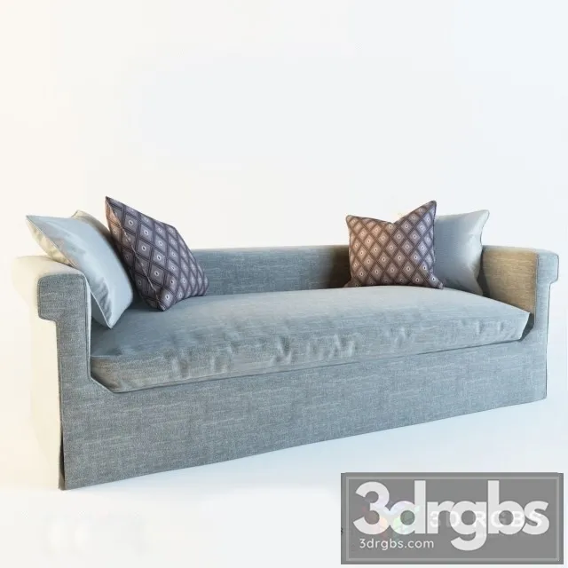 Baker 6147S Horizonte Skirted Sofa 3D Model Free