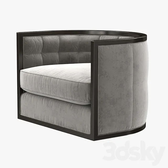 Baker ARCHETYPE ROUND TUFTED SWIVEL CHAIR 3D model 3D Model