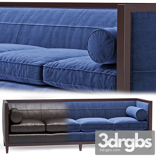 Baker archetype wood banded sofa no. 6370-98 2 3D Model Free