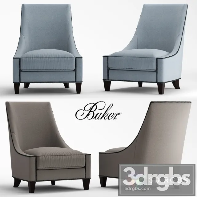 Baker Bel Air Lounge Chair 3D Model Free