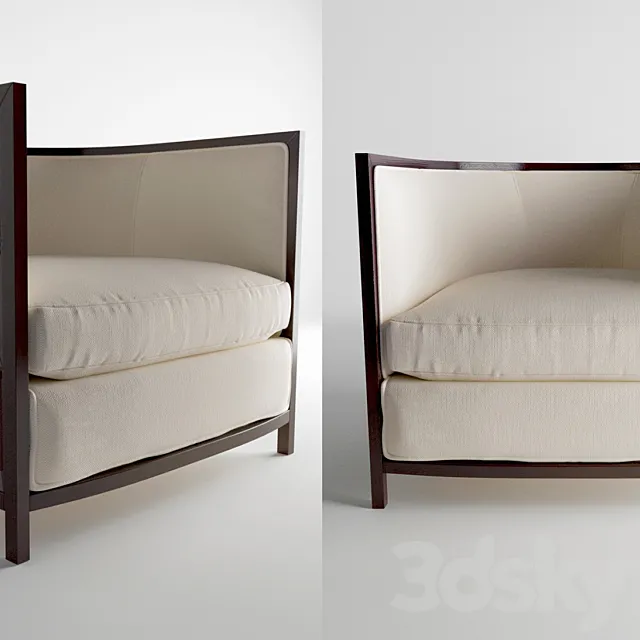 Baker Bevel Lounge Chair 3D Model