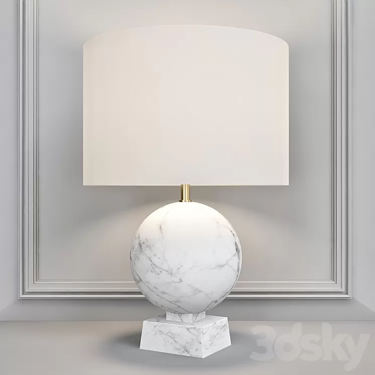 Baker Blanc Sculpte Table Lamp – Round 3D Model