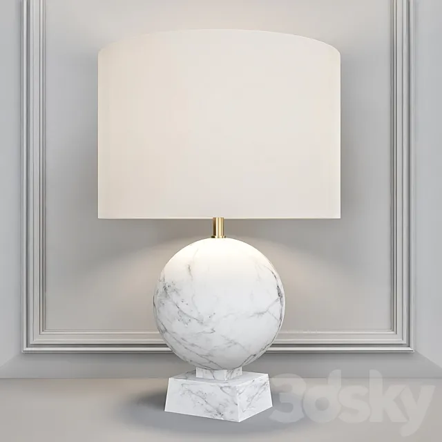 Baker Blanc Sculpte Table Lamp – Round 3DModel