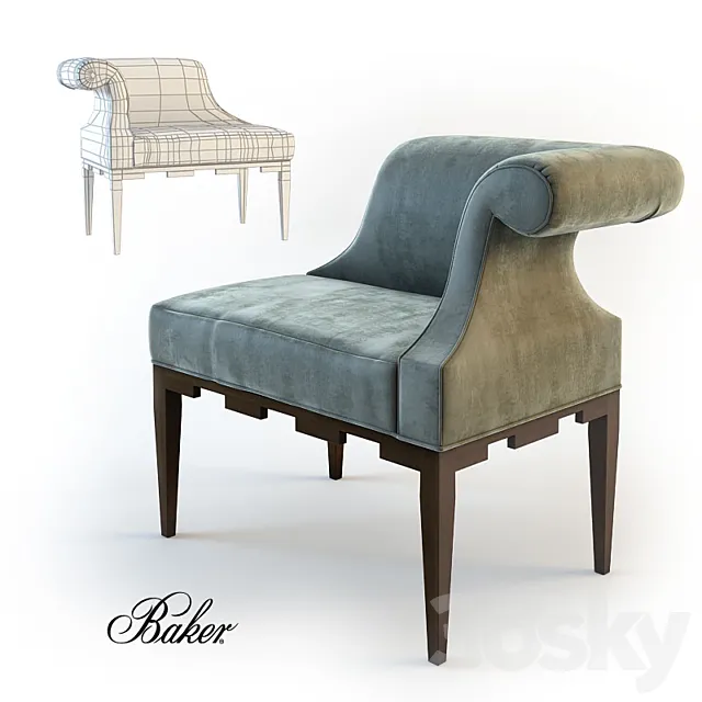 Baker Castle Corner Chair - 6333R 3D Model