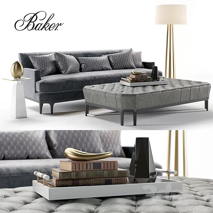 Baker Celestite Sofa 3D Model