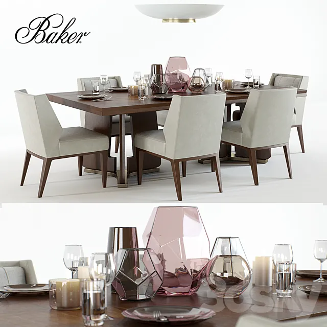 Baker Ceremony & Kukio Table set 3D Model