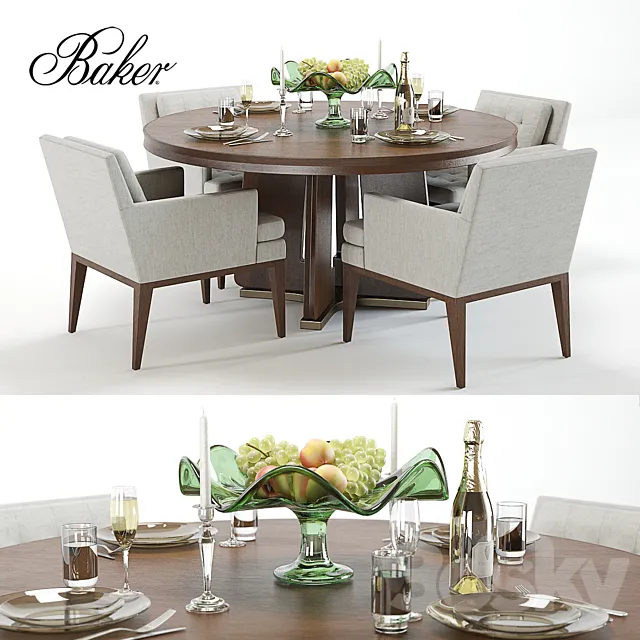 Baker Ceremony & Ojai Table set 3D Model