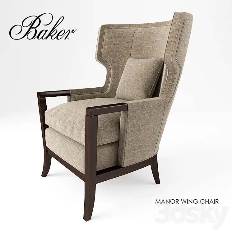 Baker chair MANOR WING 3D Model Free