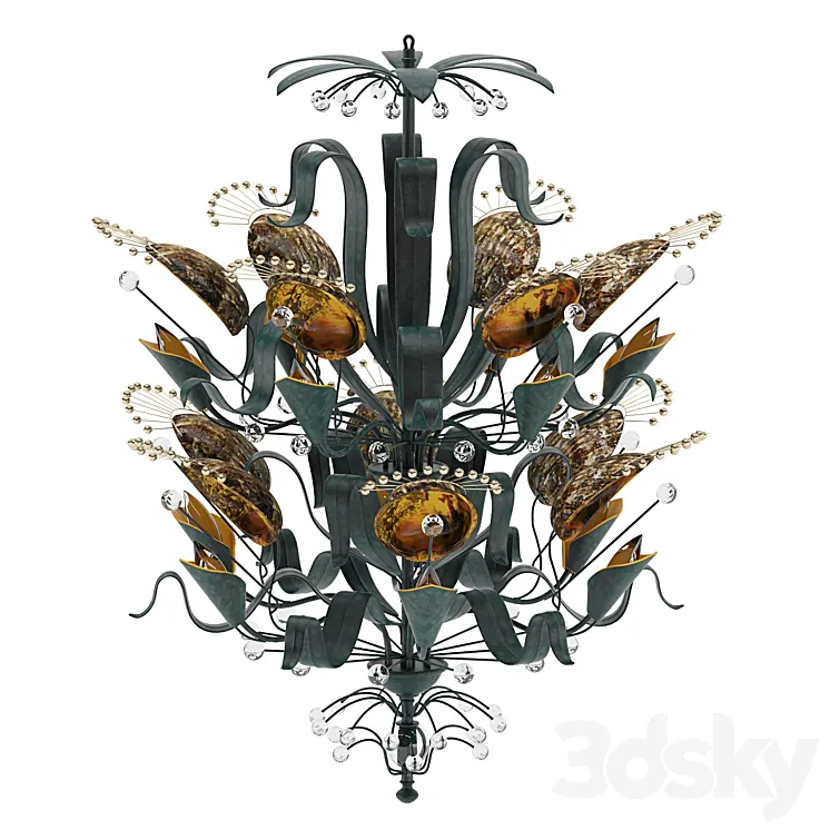 BAKER Chandelier Abalone 3D Model Free