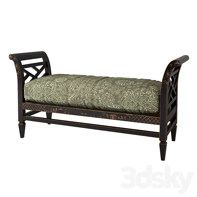 Baker chinoiserie bench 307-56-7 3D Model