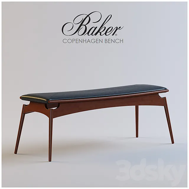 Baker Copenhagen Bench 3D Model