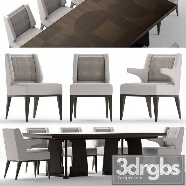Baker Dining Set 02 3D Model Free