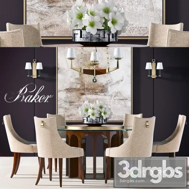 Baker Dining Table 03 3D Model Free