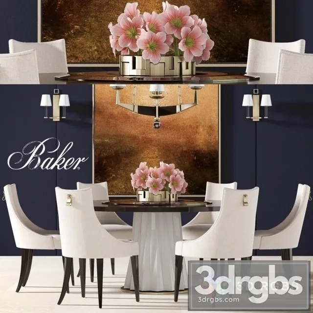 Baker Dining Table 2 3D Model Free