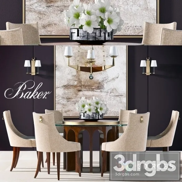 Baker Dining Table 3D Model Free