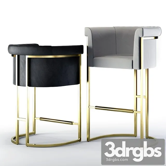 Baker diolite bar and counter stools 2 3D Model Free
