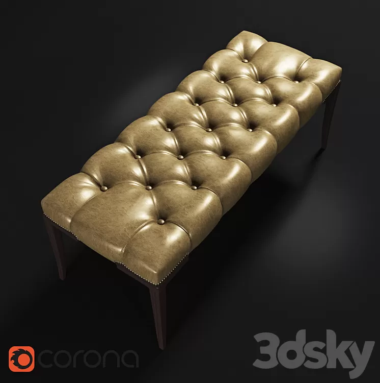 Baker Furniture Adam Bench - 6334 3D Model