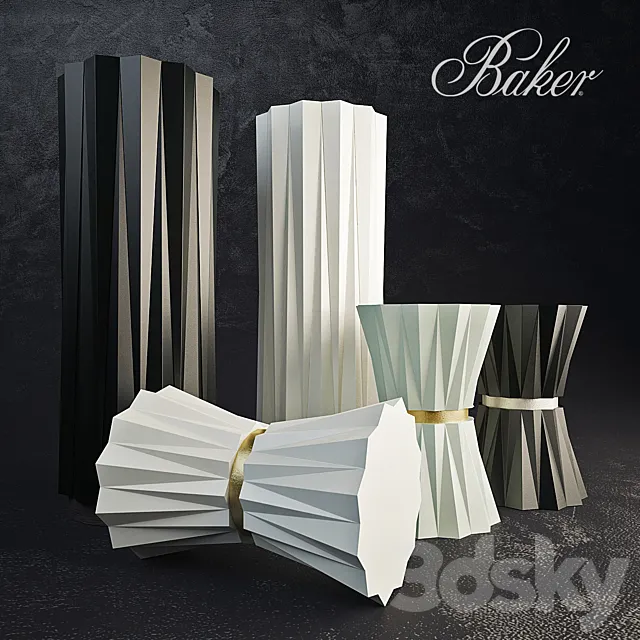 Baker HELIODOR ACCENT TABLE AND PEDESTAL 3D Model