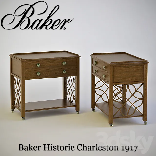 Baker Historic Charleston 1917 Bedside Table 3D Model