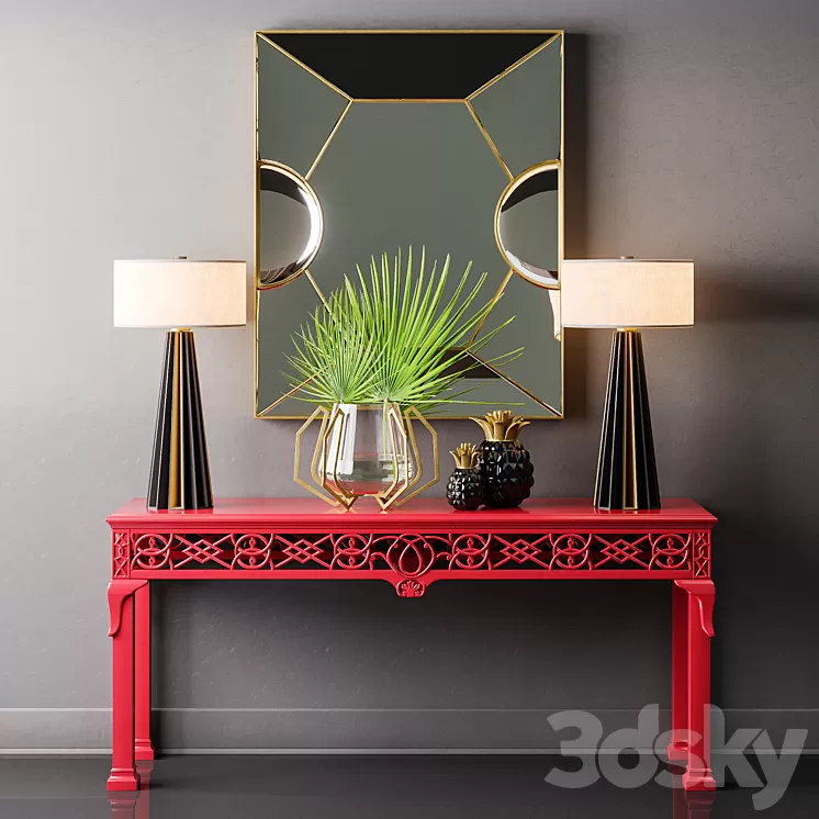 Baker - Irish Chippendale Console 3D Model