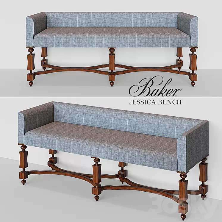 Baker JESSICA BENCH 3D Model