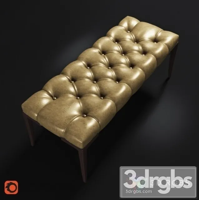 Baker Leather Bench 3D Model Free
