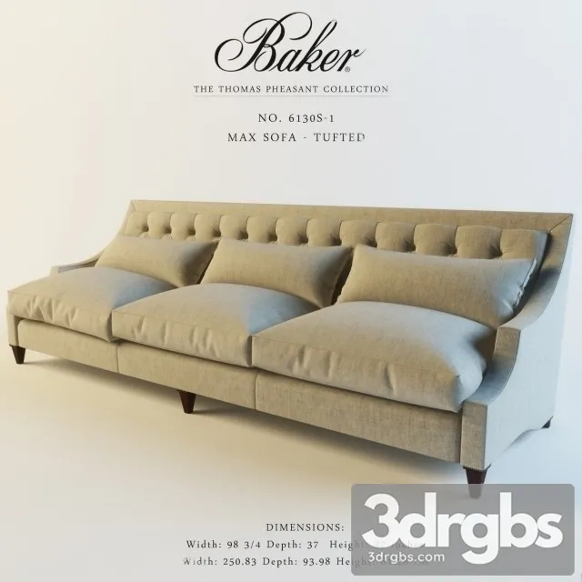 Baker Max Sofa  Tufted 02 3D Model Free