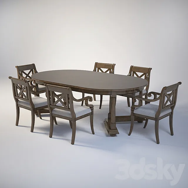 Baker Milling Road Dinning Set 3D Model