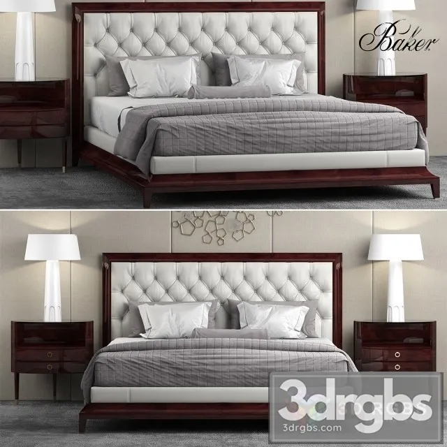 Baker Moderne Platform Bed 3D Model Free
